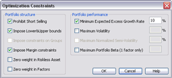 Optimization constraints