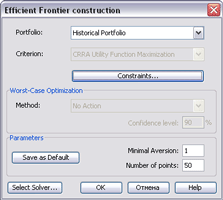 Efficient frontier generation